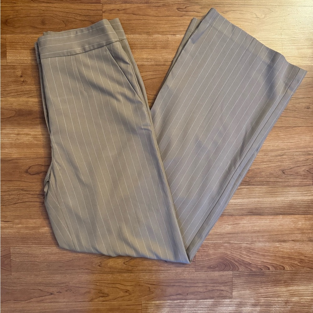 Dynamite Beige Pinstripe Straight Leg Pants